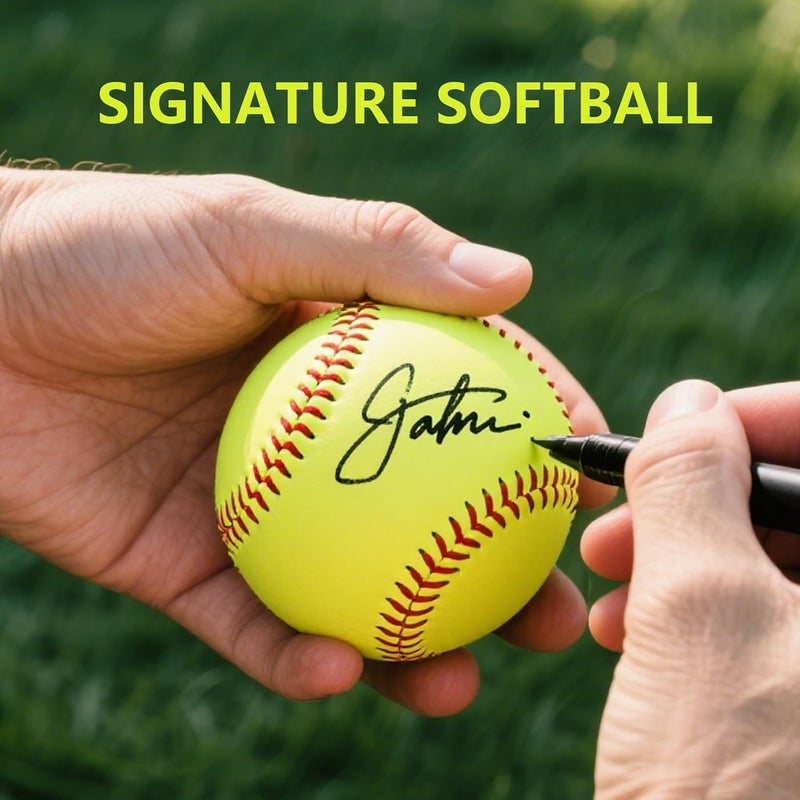 Mofizarex Sports Practice Fastpitch Softballs, Yellow Softballs Training Ball Unmarked & Leather Covered for Games, Practice and Training - Image 3